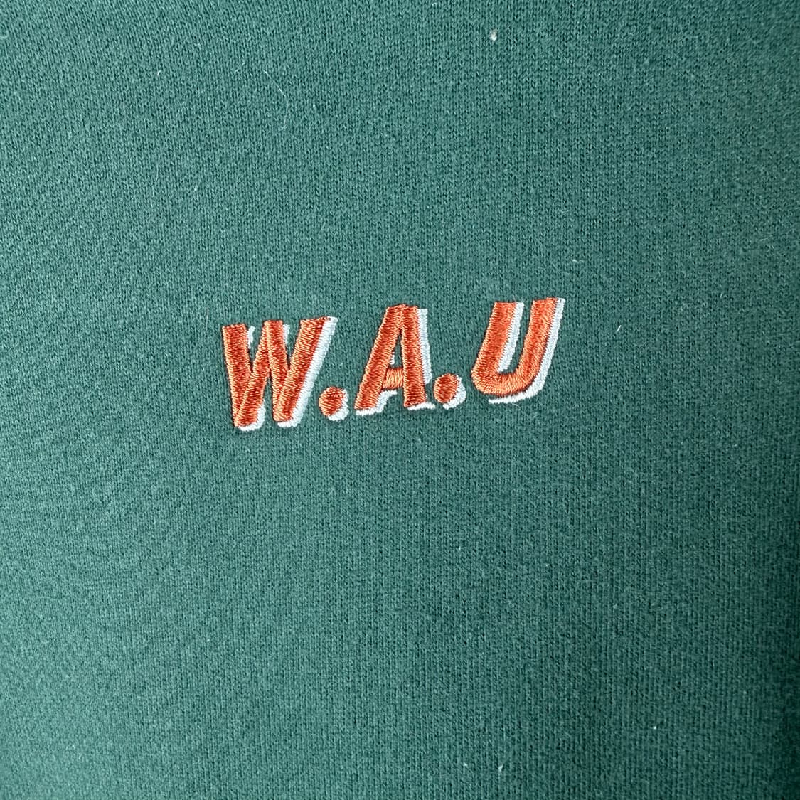 (M) 후아유 스몰로고 양털 기모 후드 티 딥그린 상품이미지3