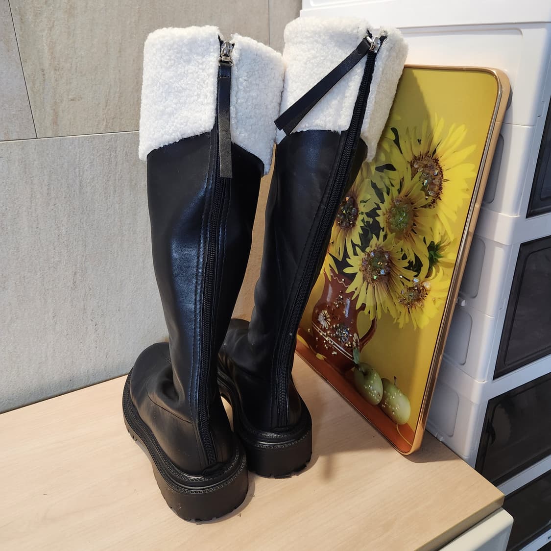 “겉가죽+안기모 퍼🔥 따뜻함 미쳤다… 양털 롱부츠”245 상품이미지4