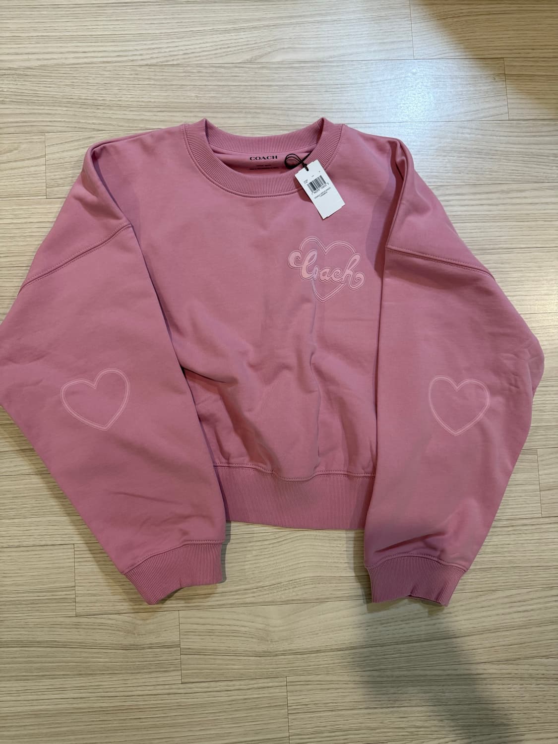 coach 코치 하트 자수 맨투맨 핑크 새상품 상품이미지1