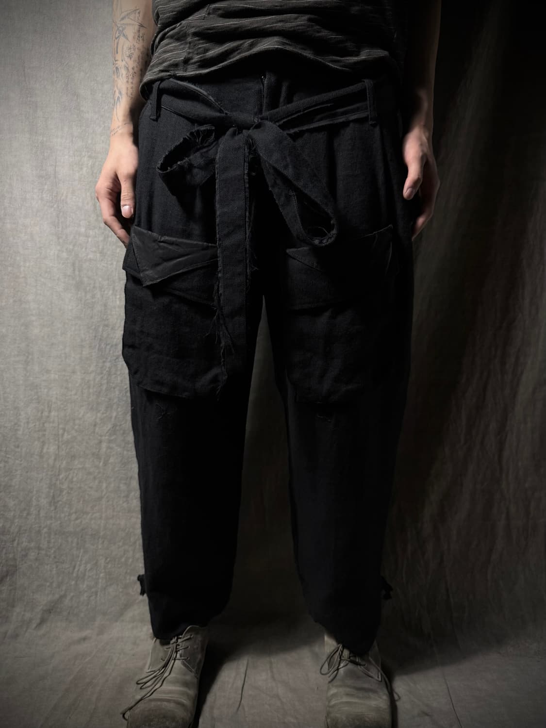 Leh Linen Wool Belted Wide Pants 상품이미지1