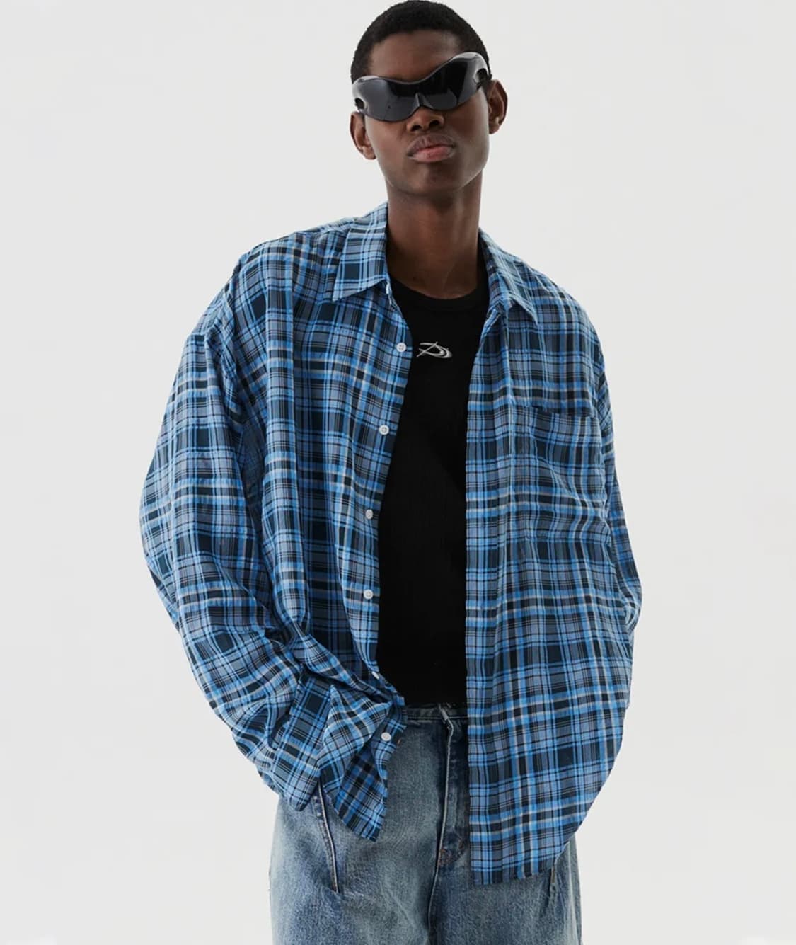 Dnsr 오버사이즈 체크셔츠 M 상품이미지1