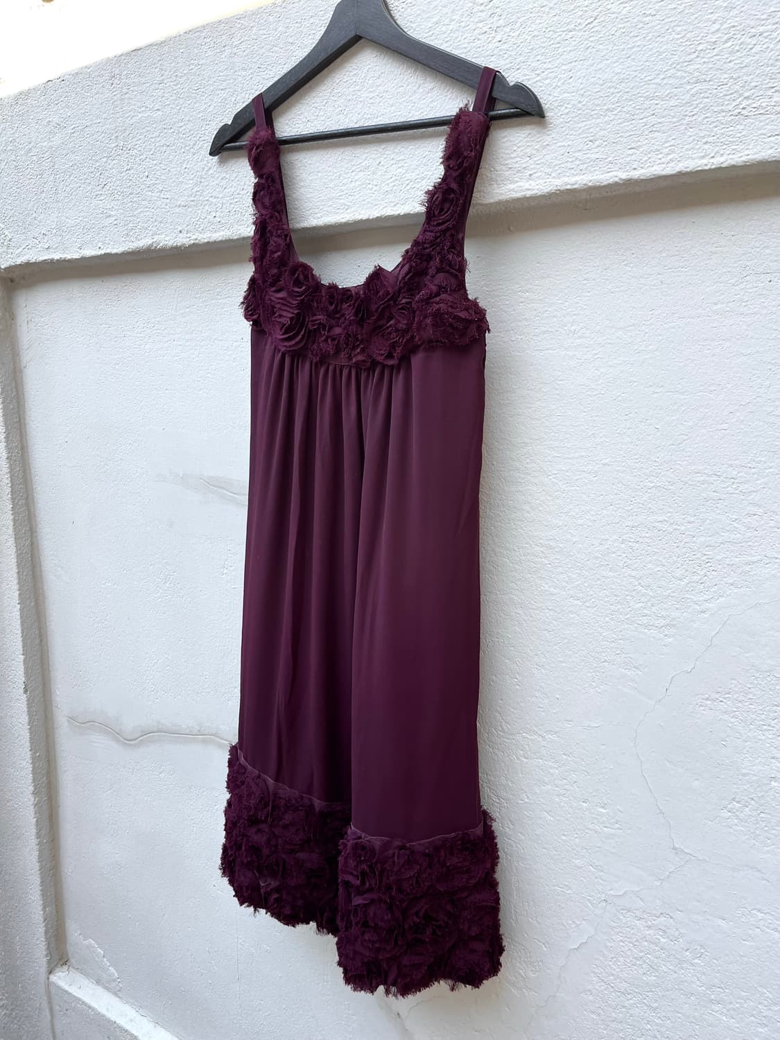 버건디 프릴 드레스 상품이미지3