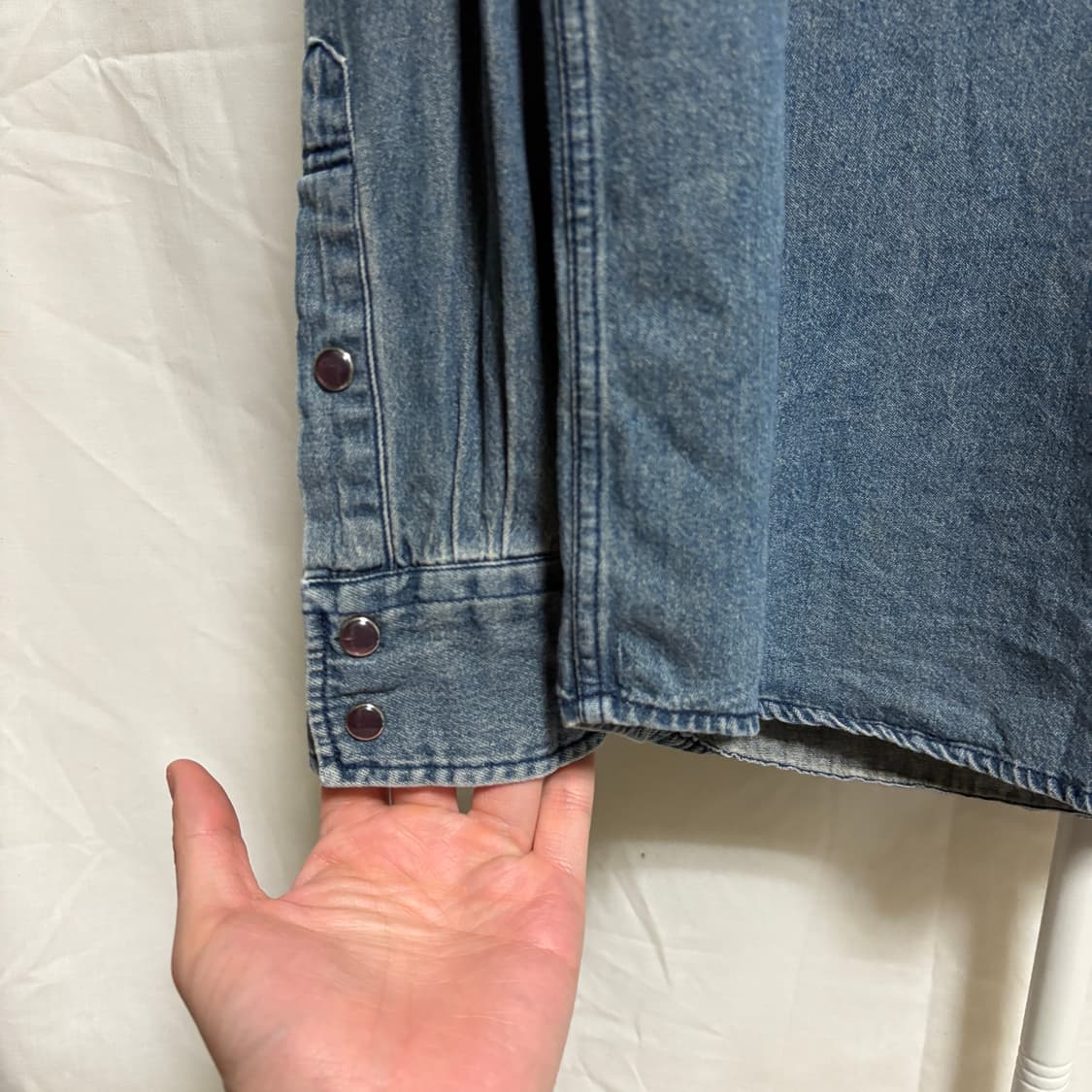 솔티 워시드 웨스턴 데님 셔츠 / 미드블루, M 상품이미지6