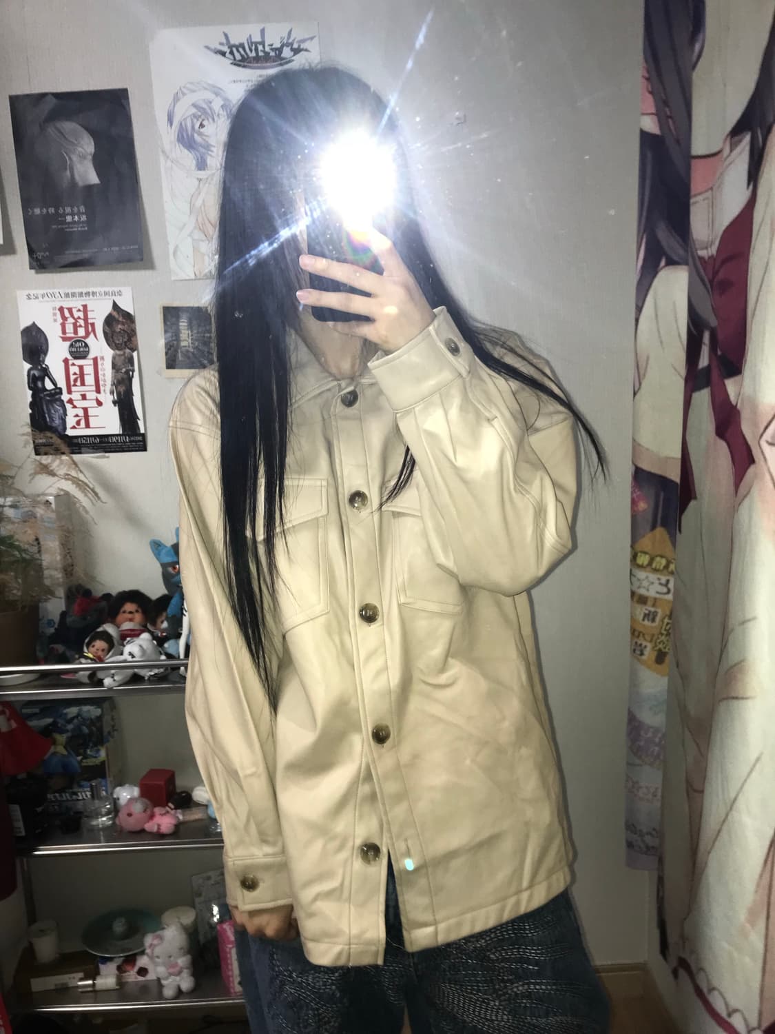 Howdy marie 레자 셔츠 자켓 상품이미지1