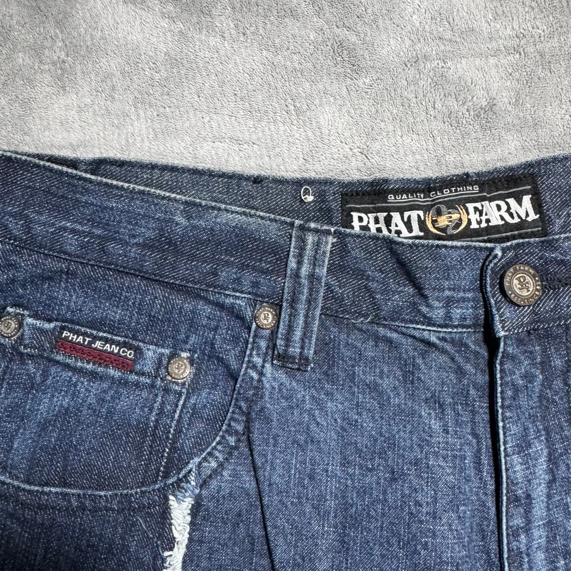 Phat Fham 올드스쿨 센터 스티치 와이드 데님 팬츠 상품이미지7