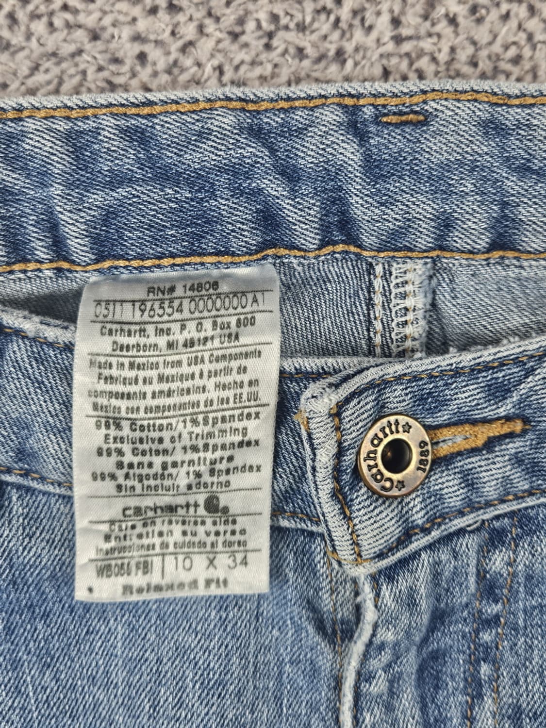 칼하트 데님 카펜터 워크 팬츠 ( 32X32 추정 ) / 10631 상품이미지7