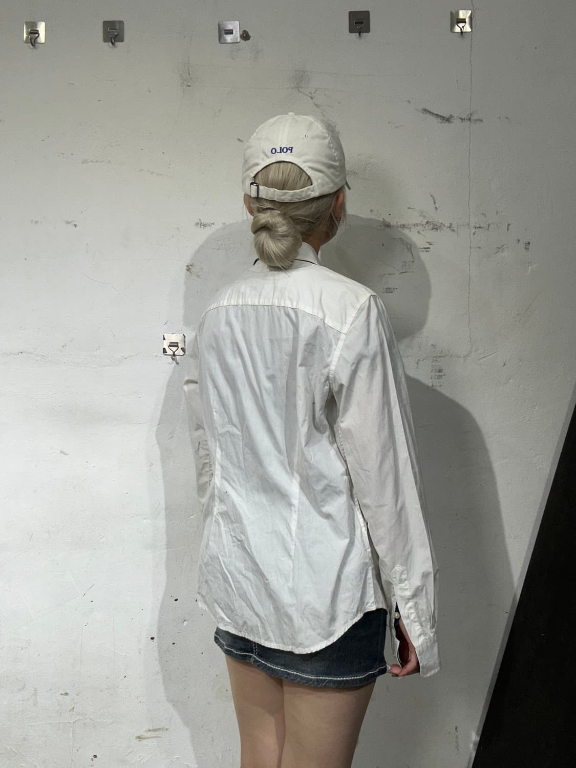 폴로 랄프 로렌 화이트 자수 셔츠 S 상품이미지3