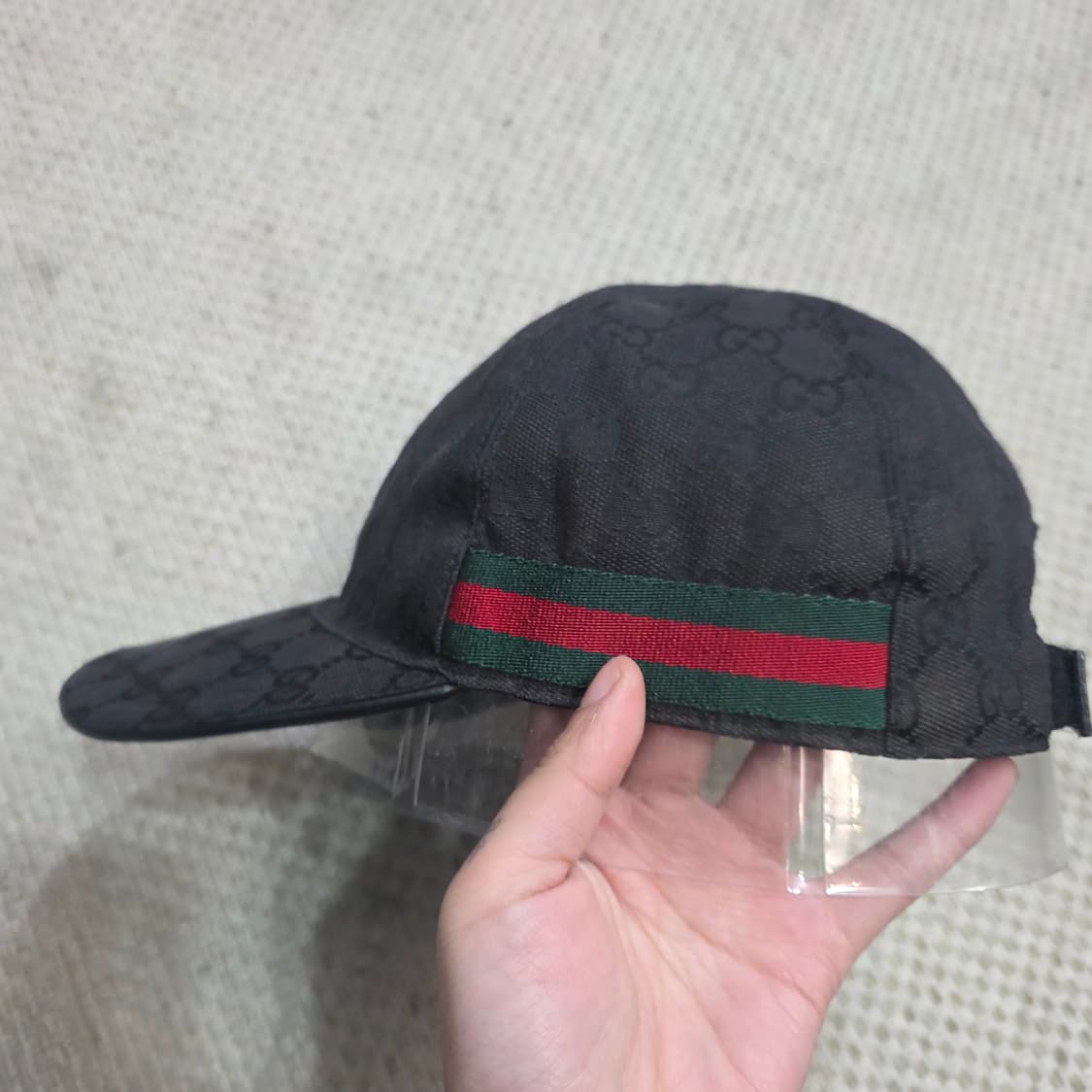 정품) 구찌 GG패턴 블랙 볼캡 모자 L 상품이미지2