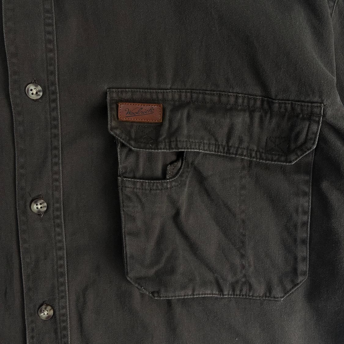 Woolrich  울리치 레더패치 다크브라운 워크셔츠 상품이미지4
