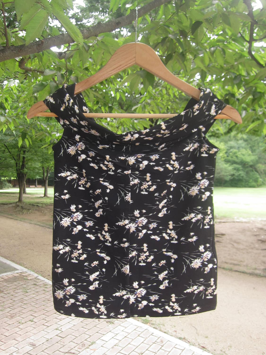 vintage flower off-shoulder top 상품이미지1