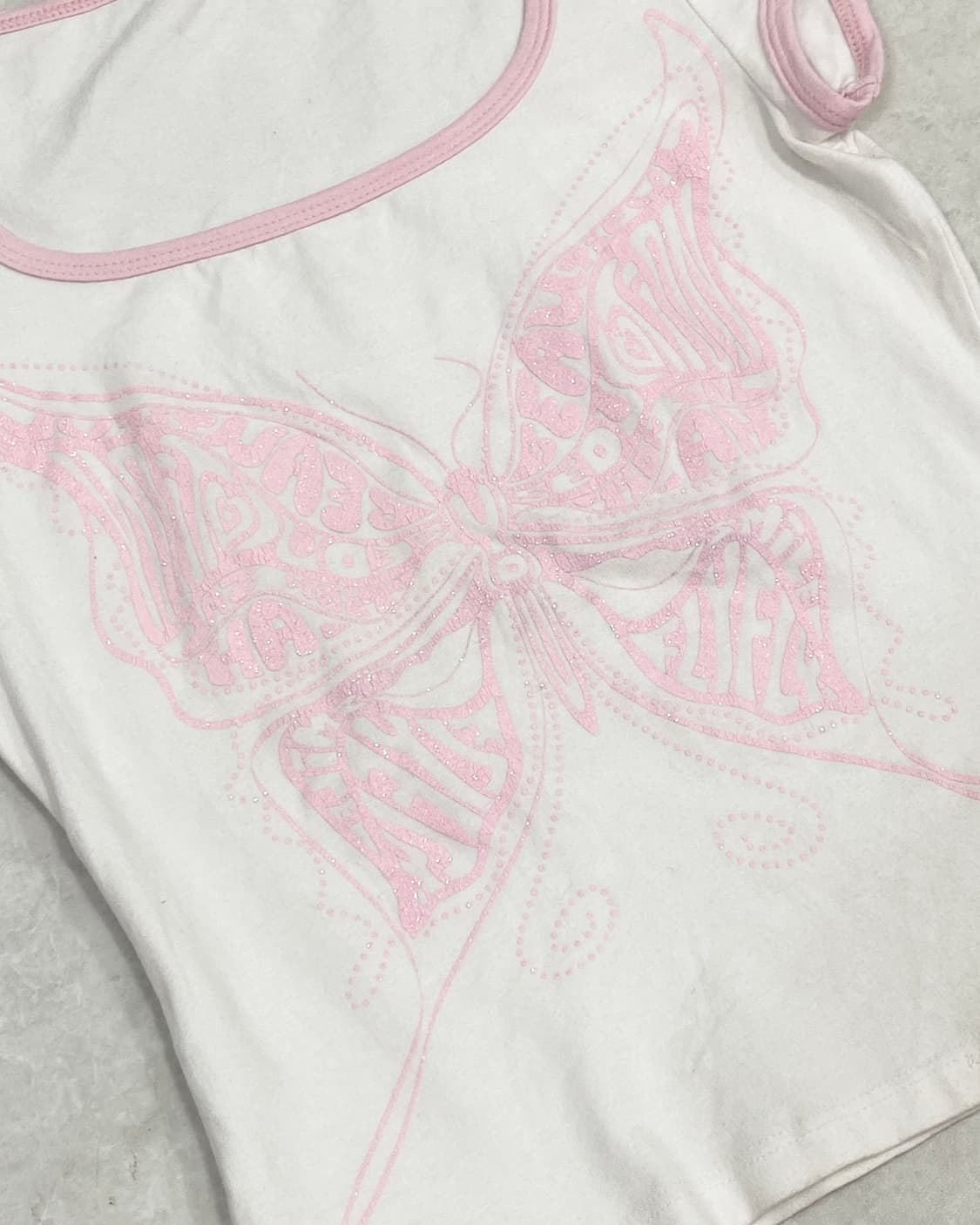 pink Butterfly Glitter T-Shirt 상품이미지4