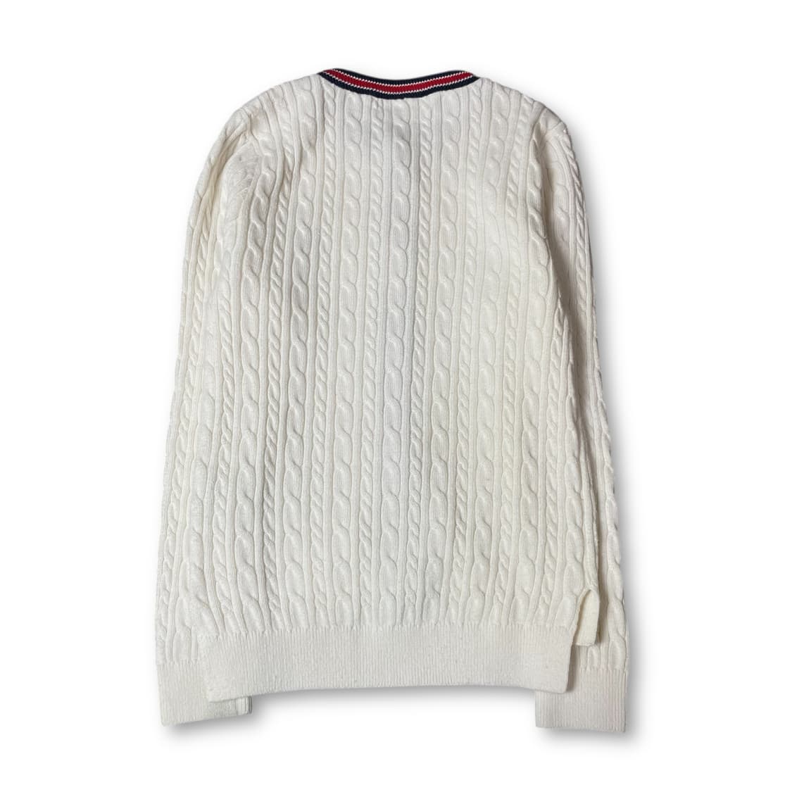 빈폴 키즈 화이트 프레이밍 꽈배기 긴팔 니트 가디건 130 상품이미지2