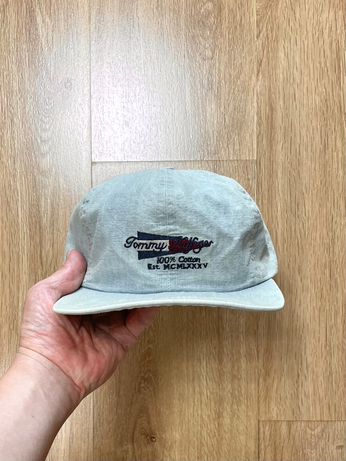 90s Made USA 타미힐피거 빈티지 데님 볼캡 모자 (레더 스트랩) 상품이미지1