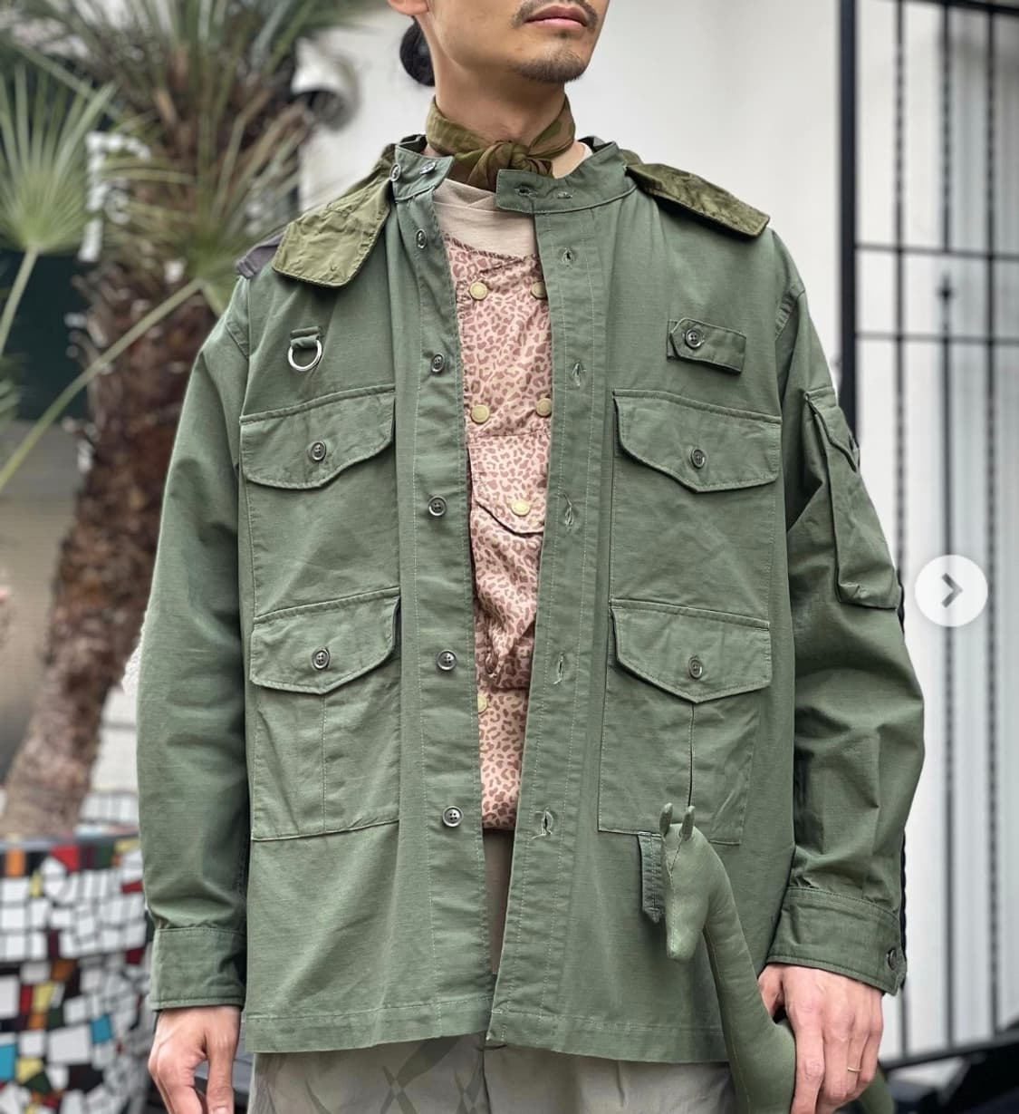 엔지니어드가먼츠 피싱 오버 셔츠 올리브 코튼 립스탑 L 상품이미지4