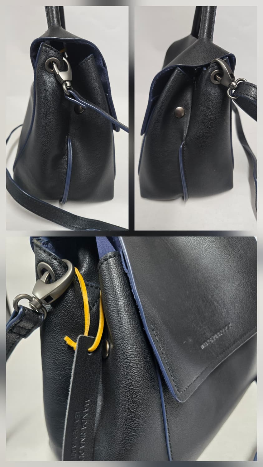만다리나덕 블랙 레더 토트백 크로스백 상품이미지7
