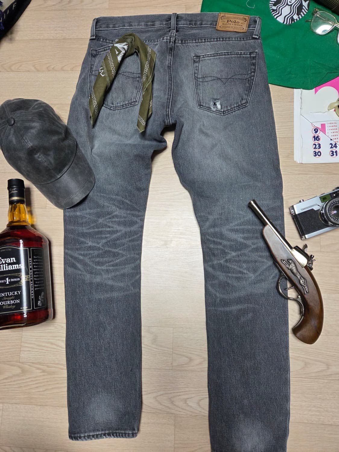 폴로 랄프로렌 그레이 데님 흑청 청바지 팬츠 상품이미지5