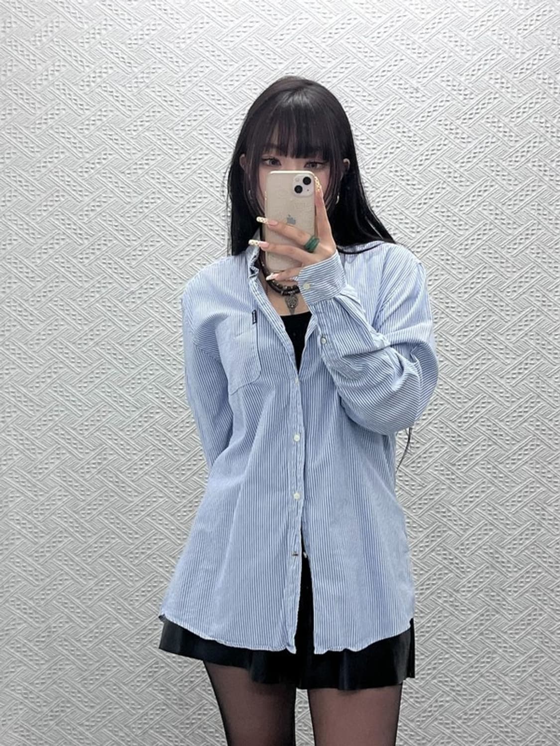 바버 캐주얼 모던시크 스트라이프 포켓로고 셔츠 105 C10066 상품이미지1