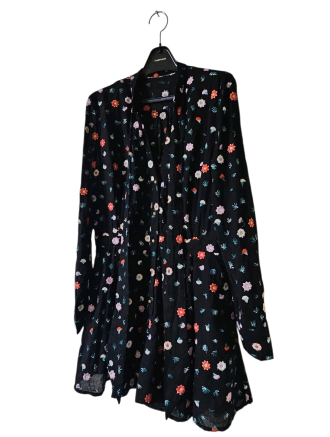 드라이완료/블랙 플로럴 자수 리본 점프수트 55 상품이미지6