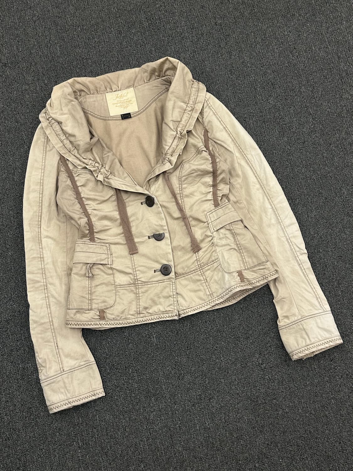 38)Japanese vintage 여성 베이지 사파리 자켓 상품이미지1