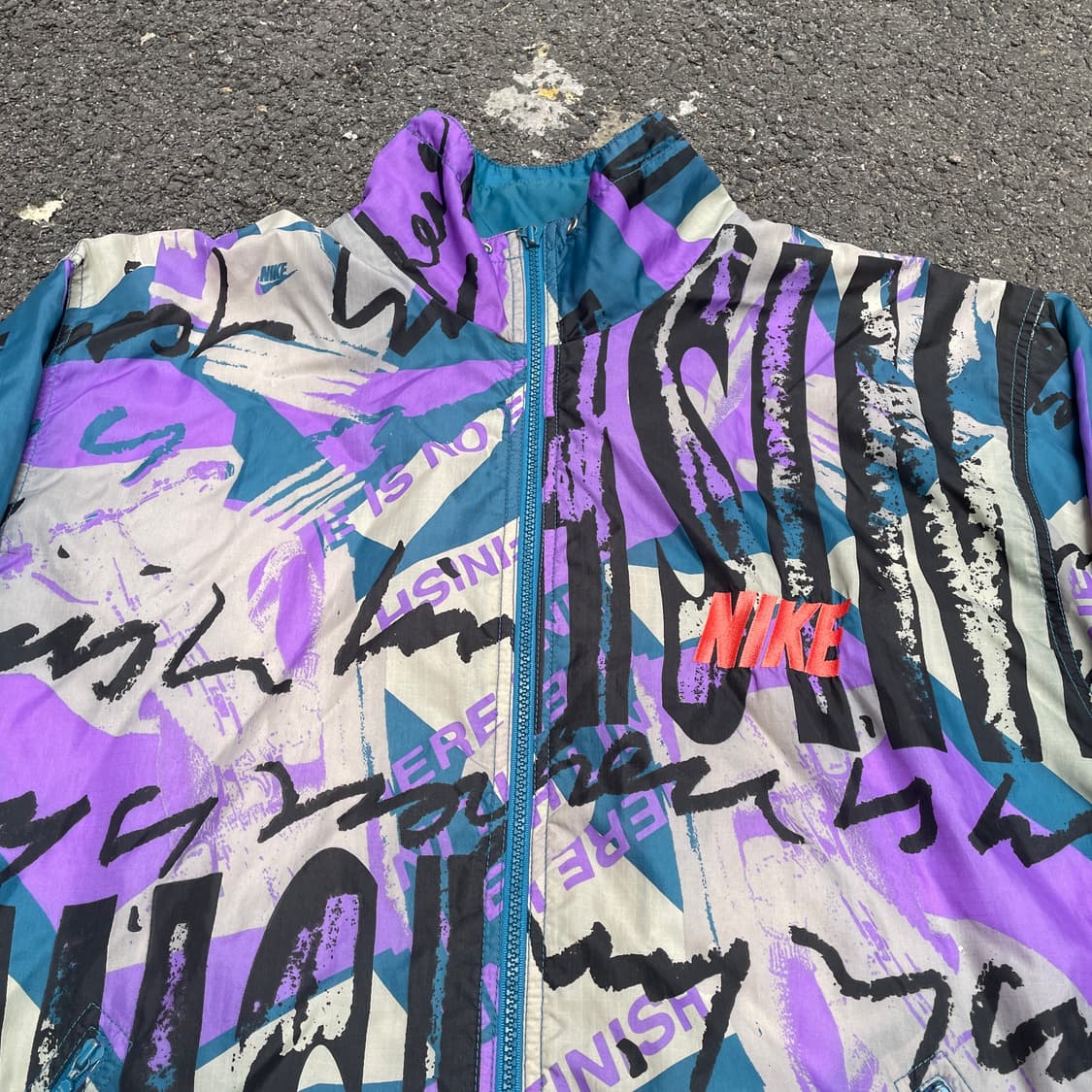 90s 나이키 그래피티 패턴 올드스쿨 트랙자켓 바람막이 XXL 상품이미지2