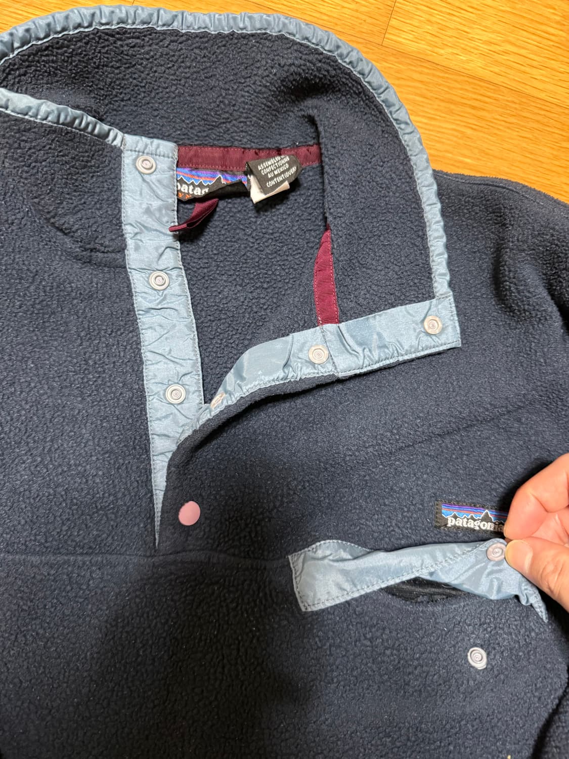 M 파타고니아 빈티지 신칠라 네이비 포켓 그레이 상품이미지5