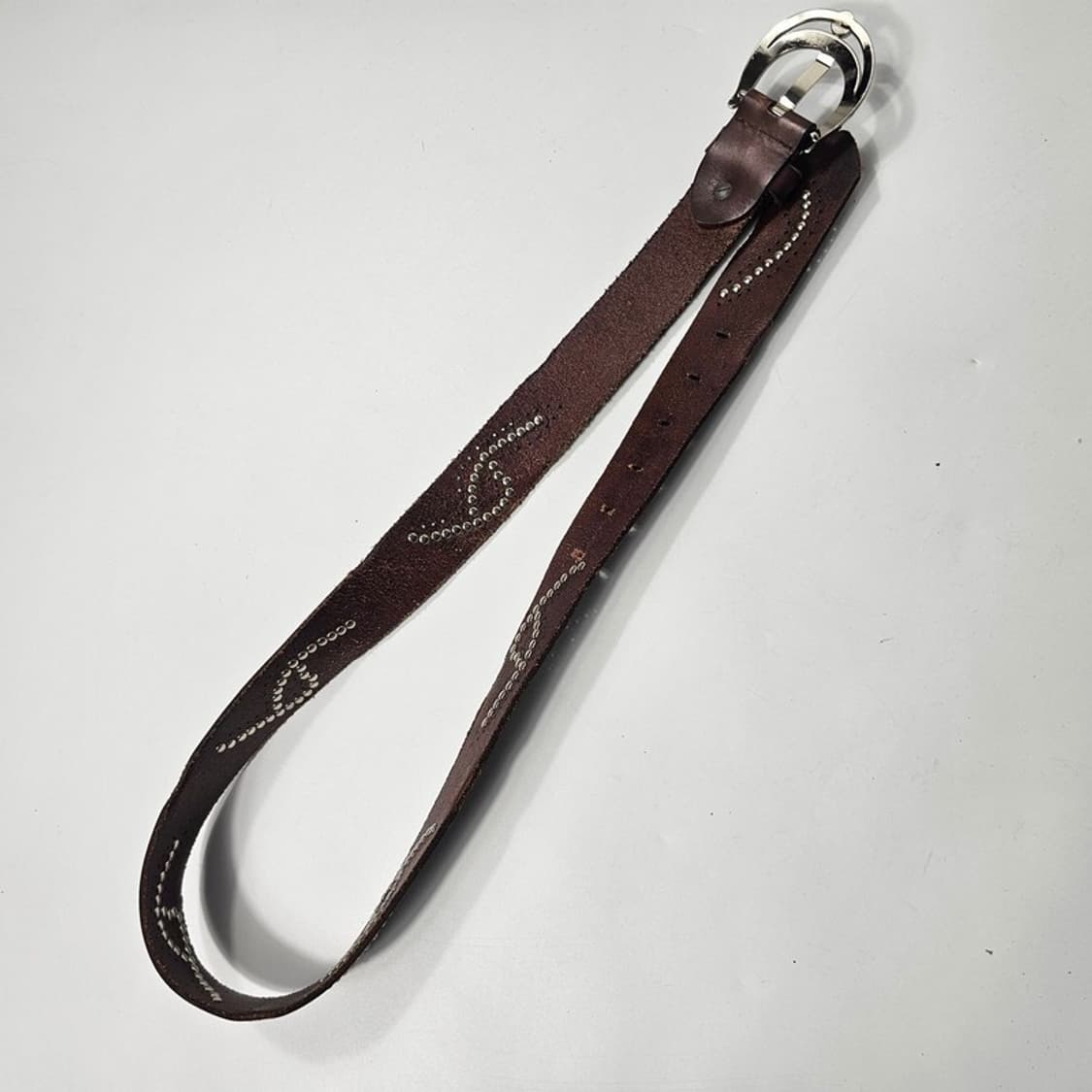 빈티지 큐빅 가죽 벨트 상품이미지2