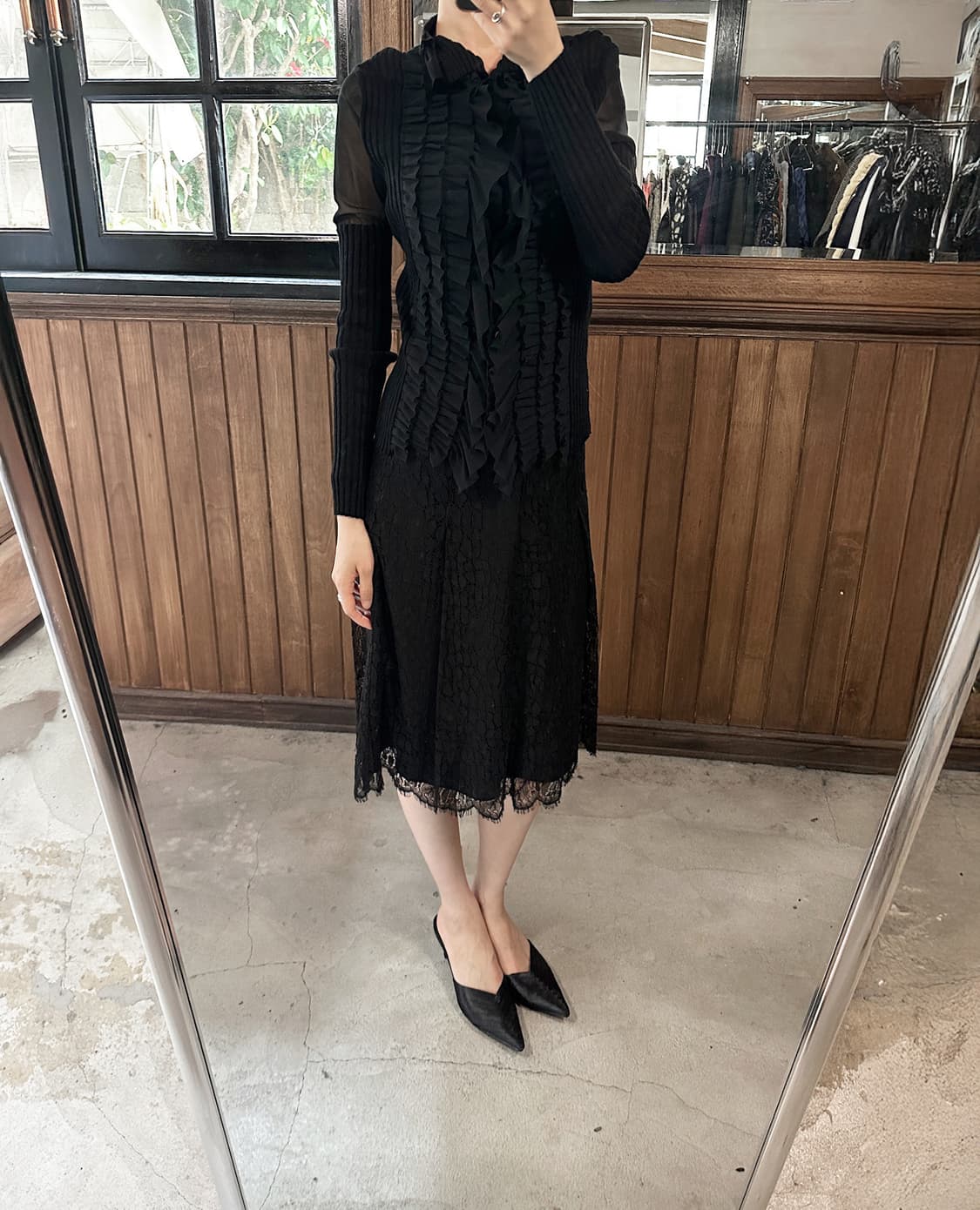 HIROKO BIS pleated ruffle cardigan 상품이미지3