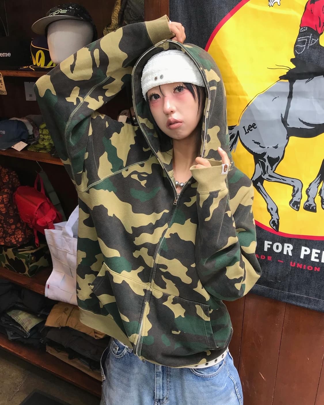 Bape Camouflage Two-way Hood Zip-Up  상품이미지1