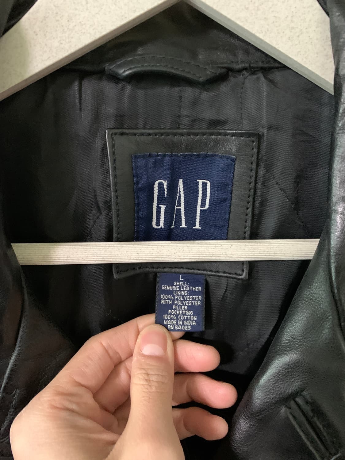 올드 갭 레더 가죽 카 코트 L 2000s 안주머니 4개 모델 상품이미지2