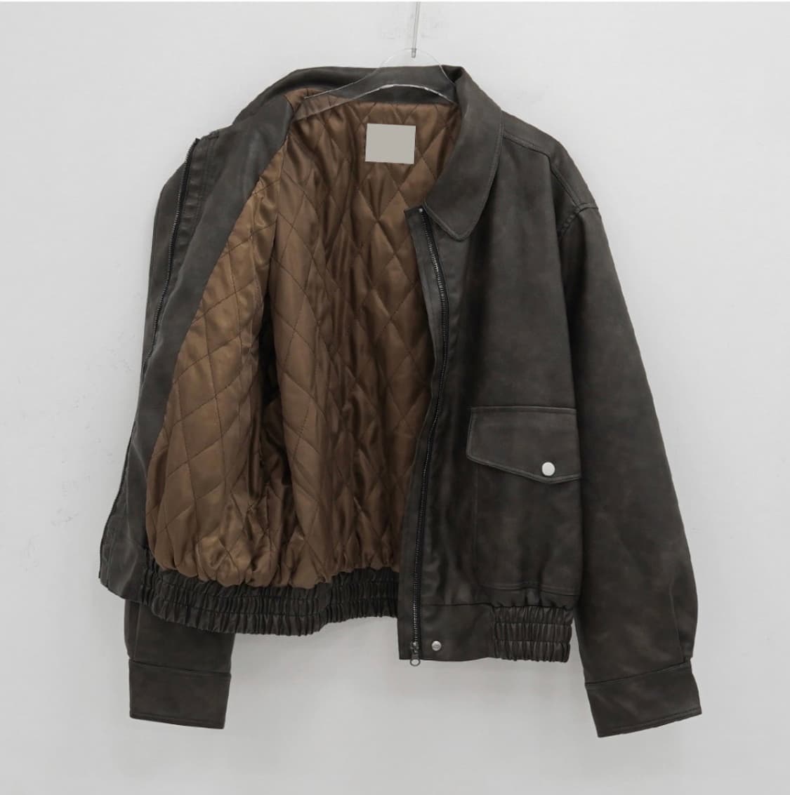 매니크 세크 레더자켓 브라운 누빔 상품이미지2