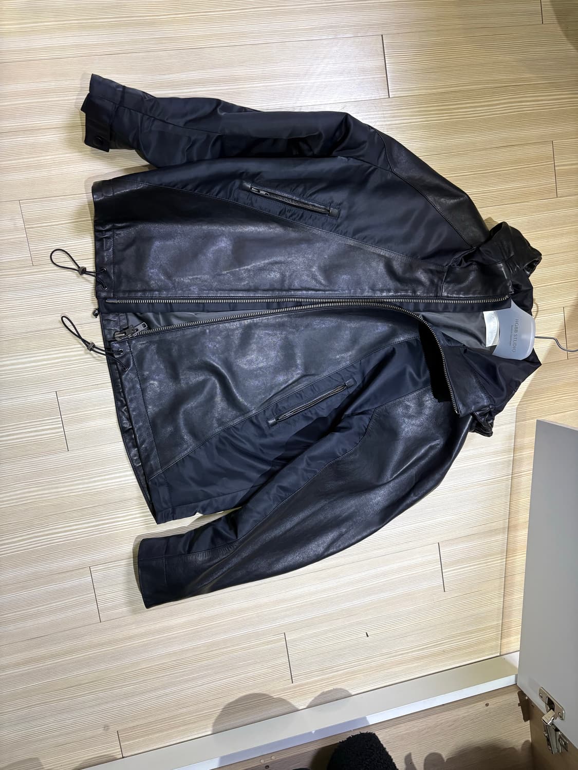 HGBB 스튜디오 가죽 후드 자켓 블랙 상품이미지2