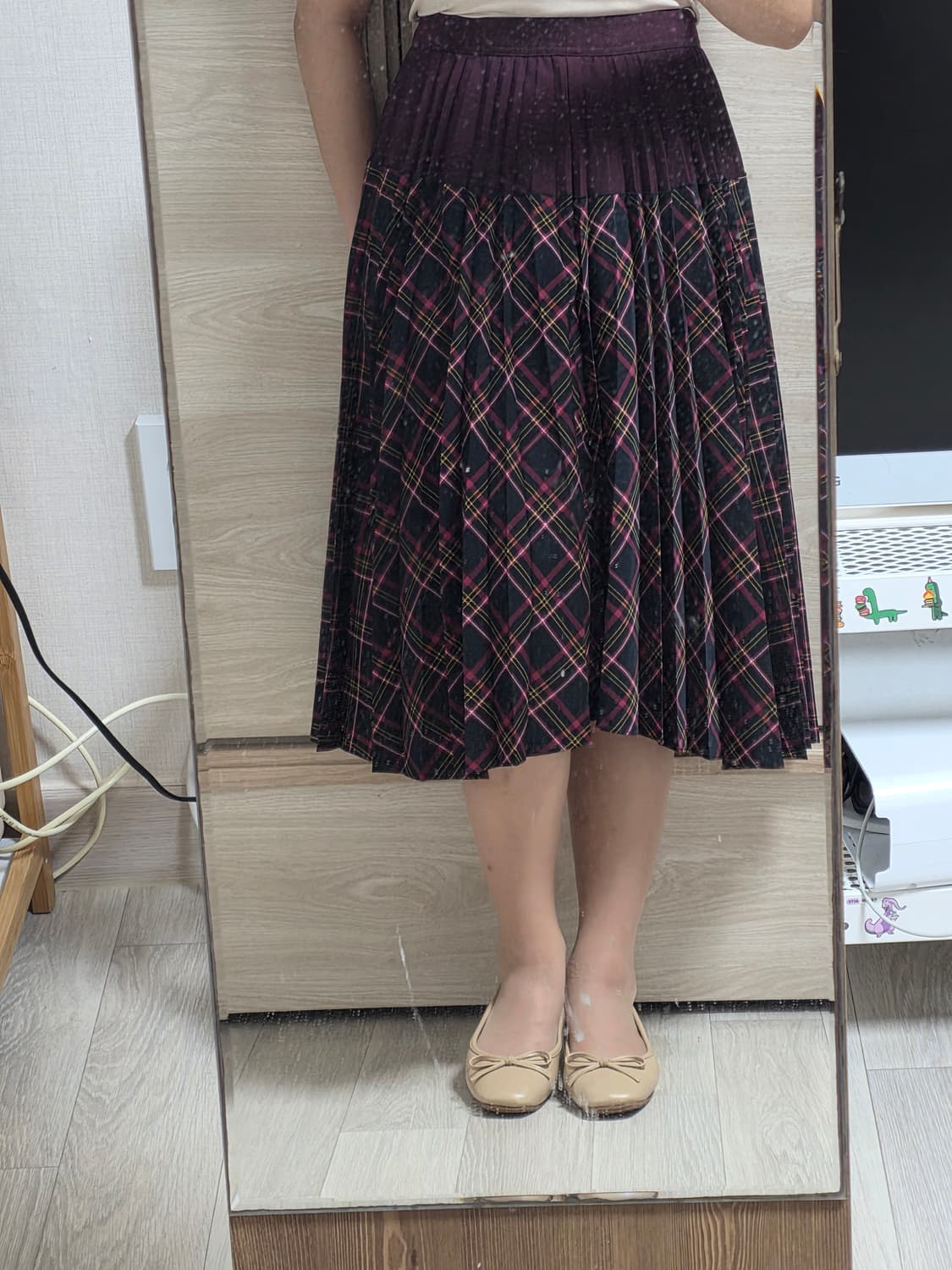 SJ SJ 체크 플리츠 스커트 상품이미지3