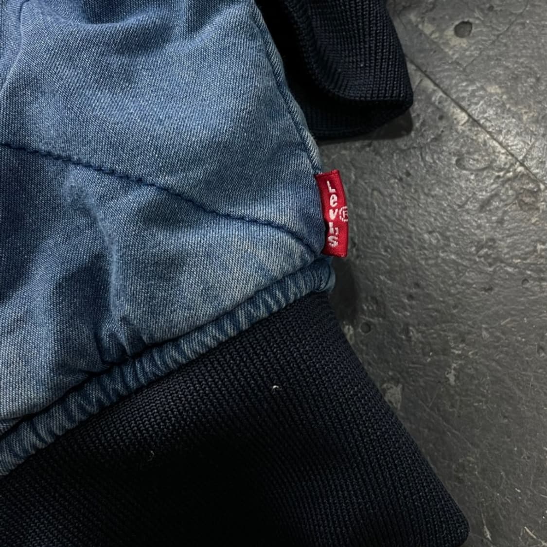 100 리바이스 리버시블 데님 퀼팅 후리스 자켓 상품이미지3