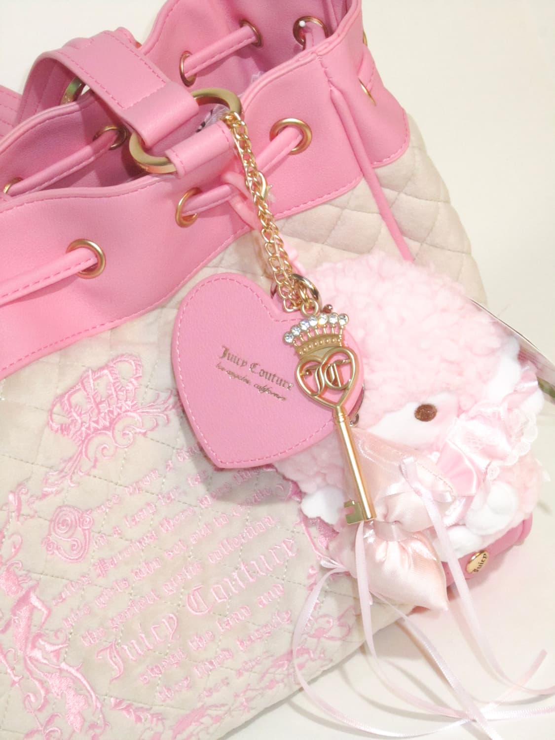 쥬시꾸뛰르 핑크 로열 데이드리머 토트백 +하트 키 챰 🎀 갸루 히메갸루 상품이미지3