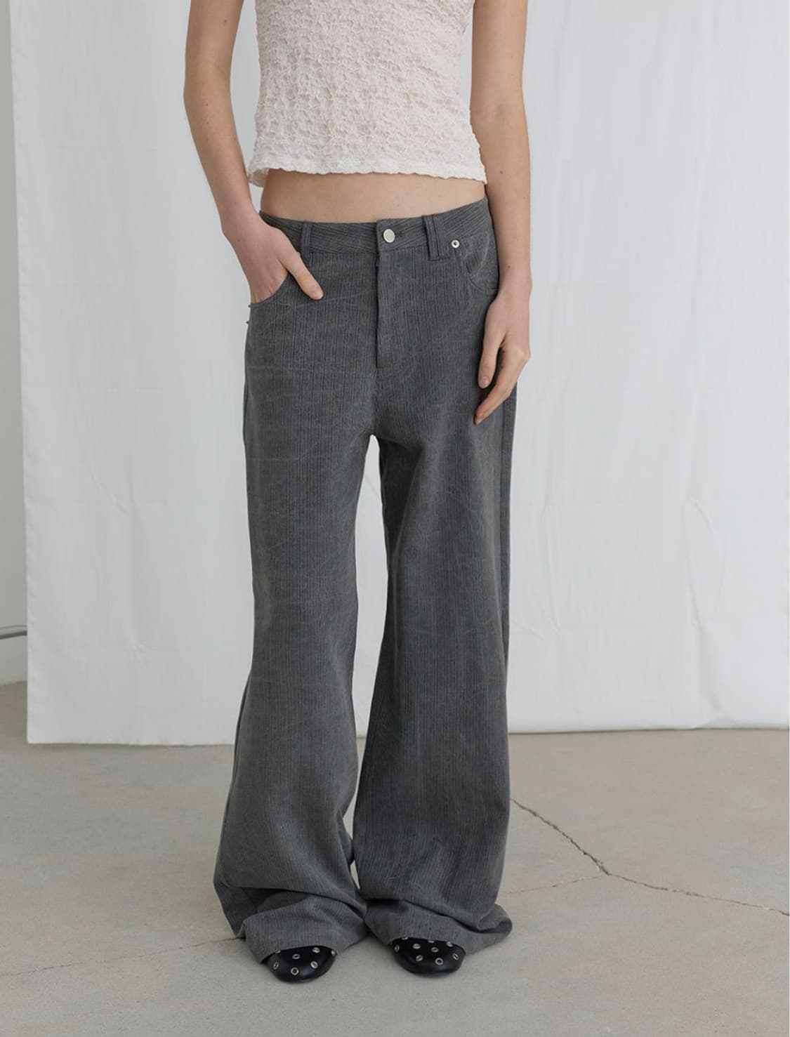 오데스 빈티지 스트라이프 코튼 팬츠 상품이미지1