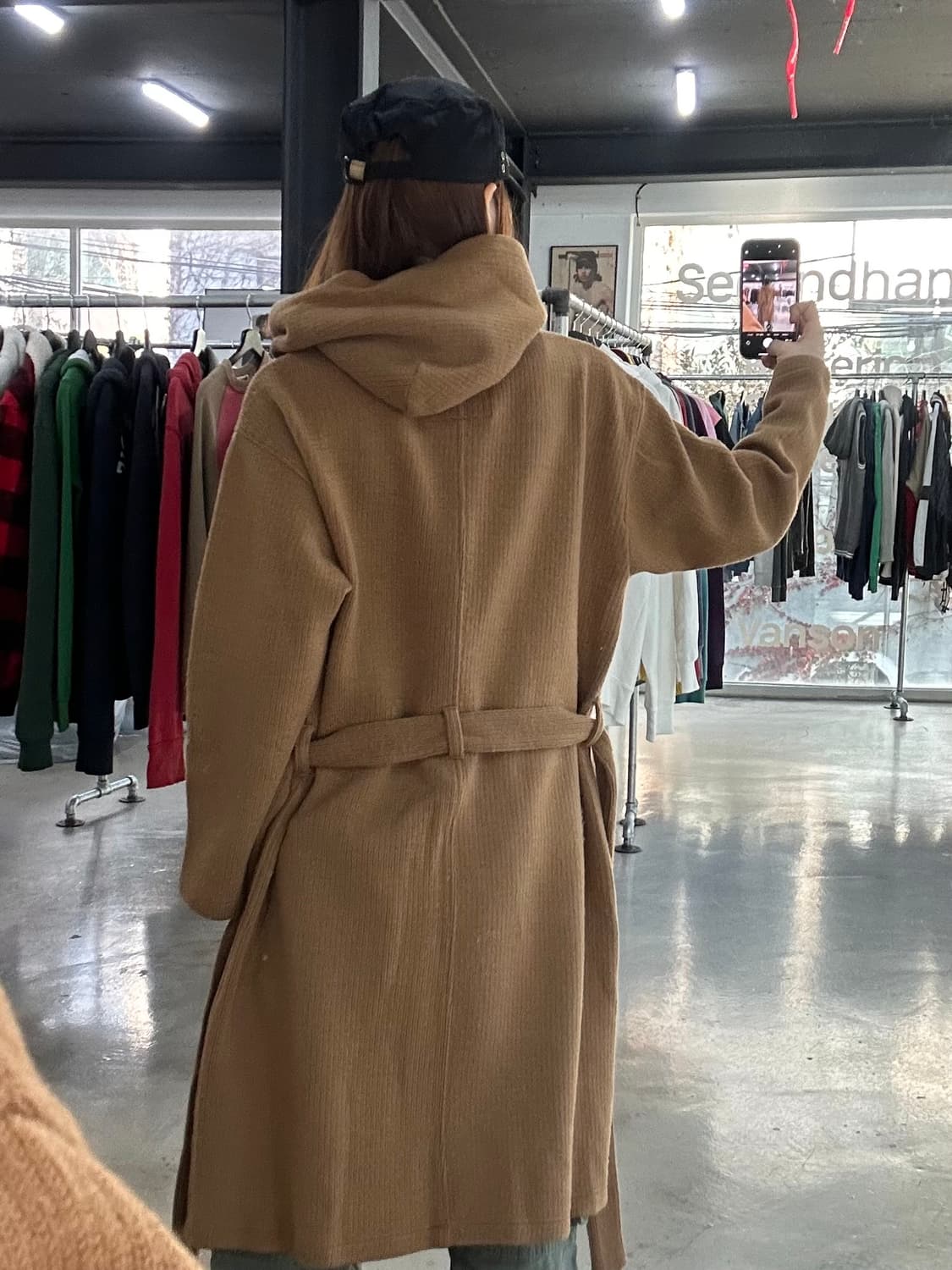 히스테릭글래머 히스걸 울 후디드 로브코트 상품이미지3