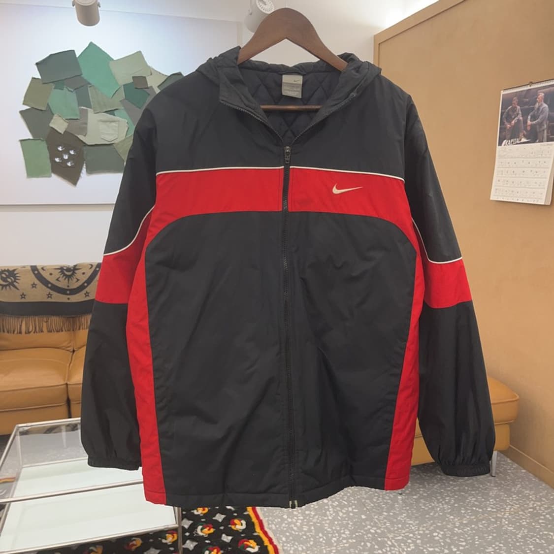 나이키 올드스쿨 레트로 배색 누빔 바람막이 자켓 L C08327 상품이미지3