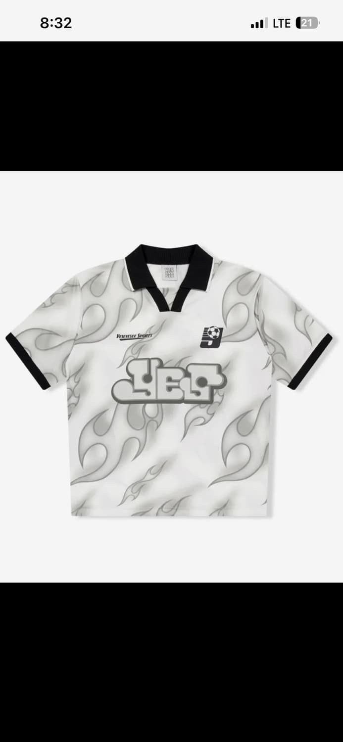 Y.E.S Flame Football Jersey White S 상품이미지1