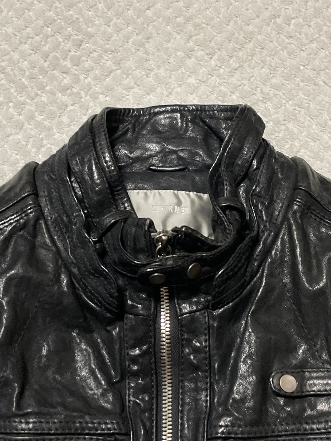 T.I FOR MEN 웨스턴 무드 램스킨 양가죽 절개 포켓 레더 자켓 상품이미지6