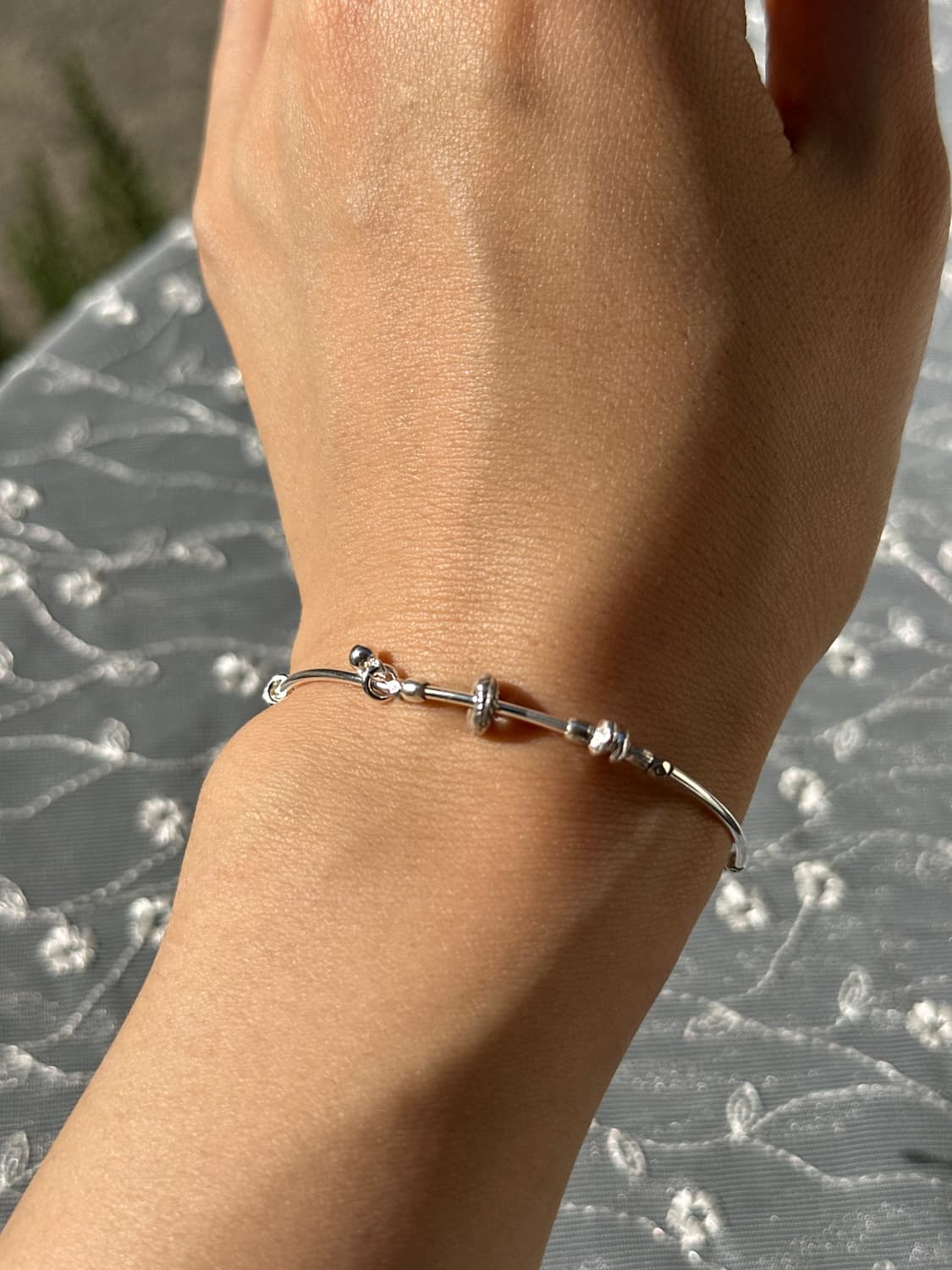 Karen Silver Irregular Bead Bar 925 Silv 상품이미지2