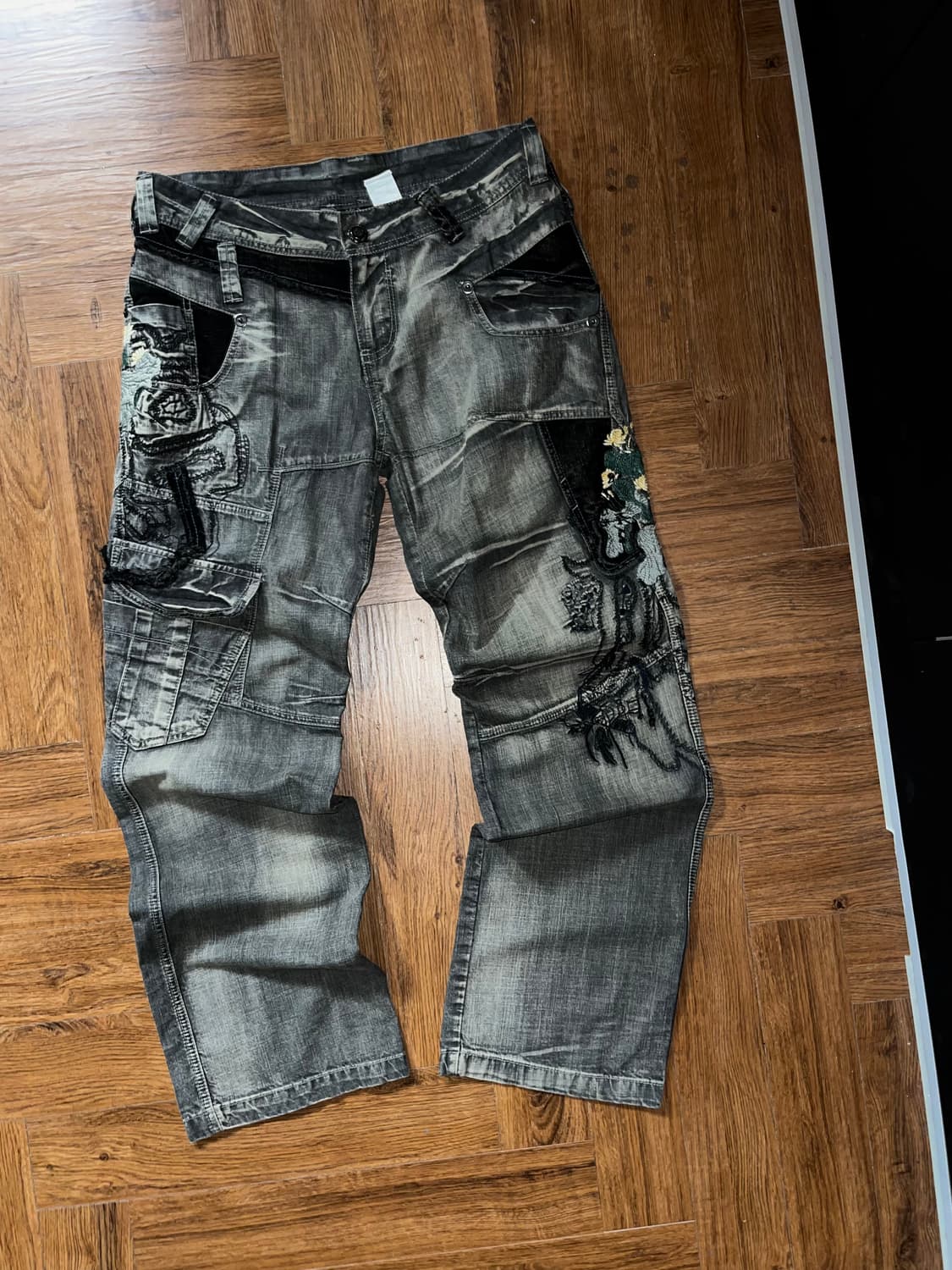 빈티지 자수 그런지 워시드 팬츠 상품이미지8