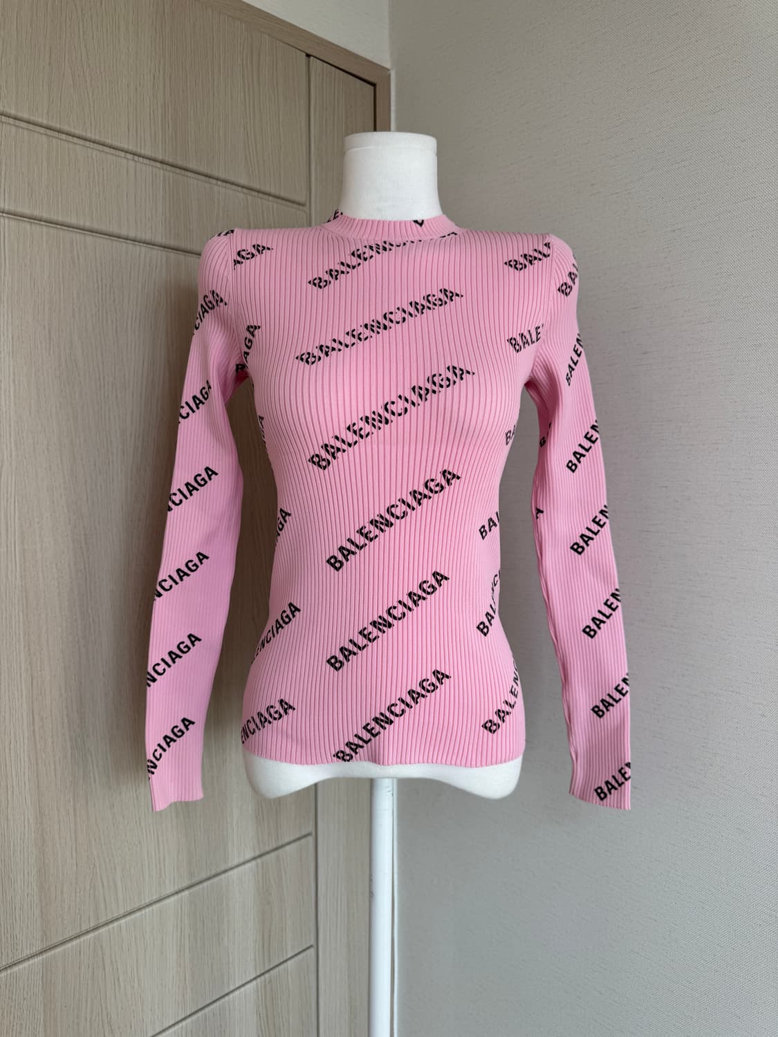 발렌시아가) 로고 골지 니트 티셔츠 상품이미지2