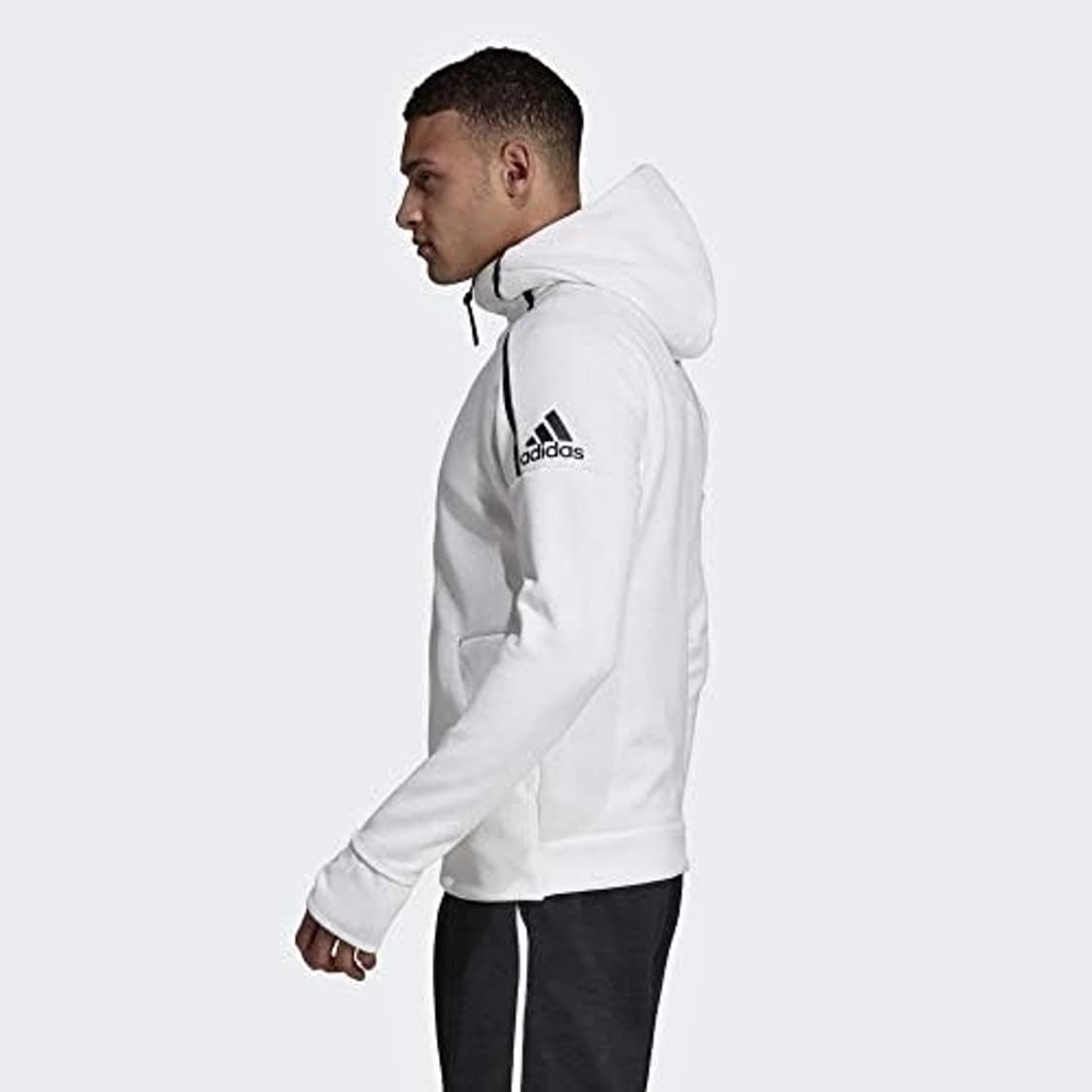 [L] adidas 아디다스 zne 화이트 슬림핏 후드집업 자켓 상품이미지5