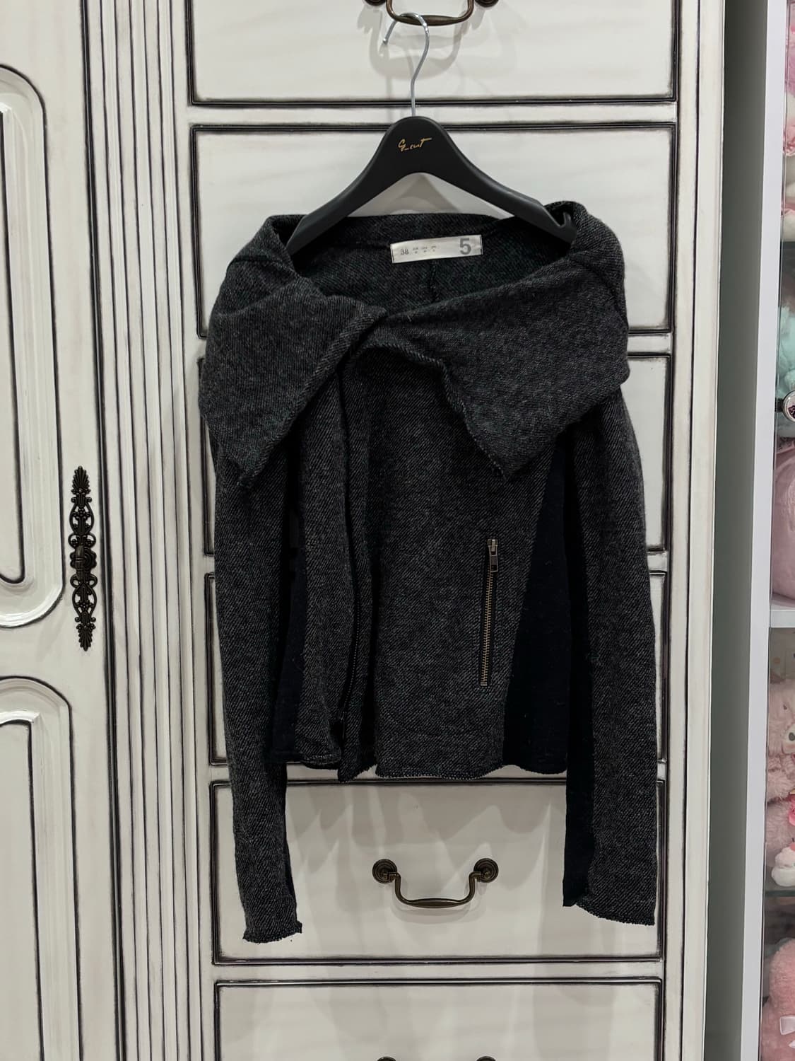 무채색 릭깔 긱시크 라이더 니트 상품이미지1