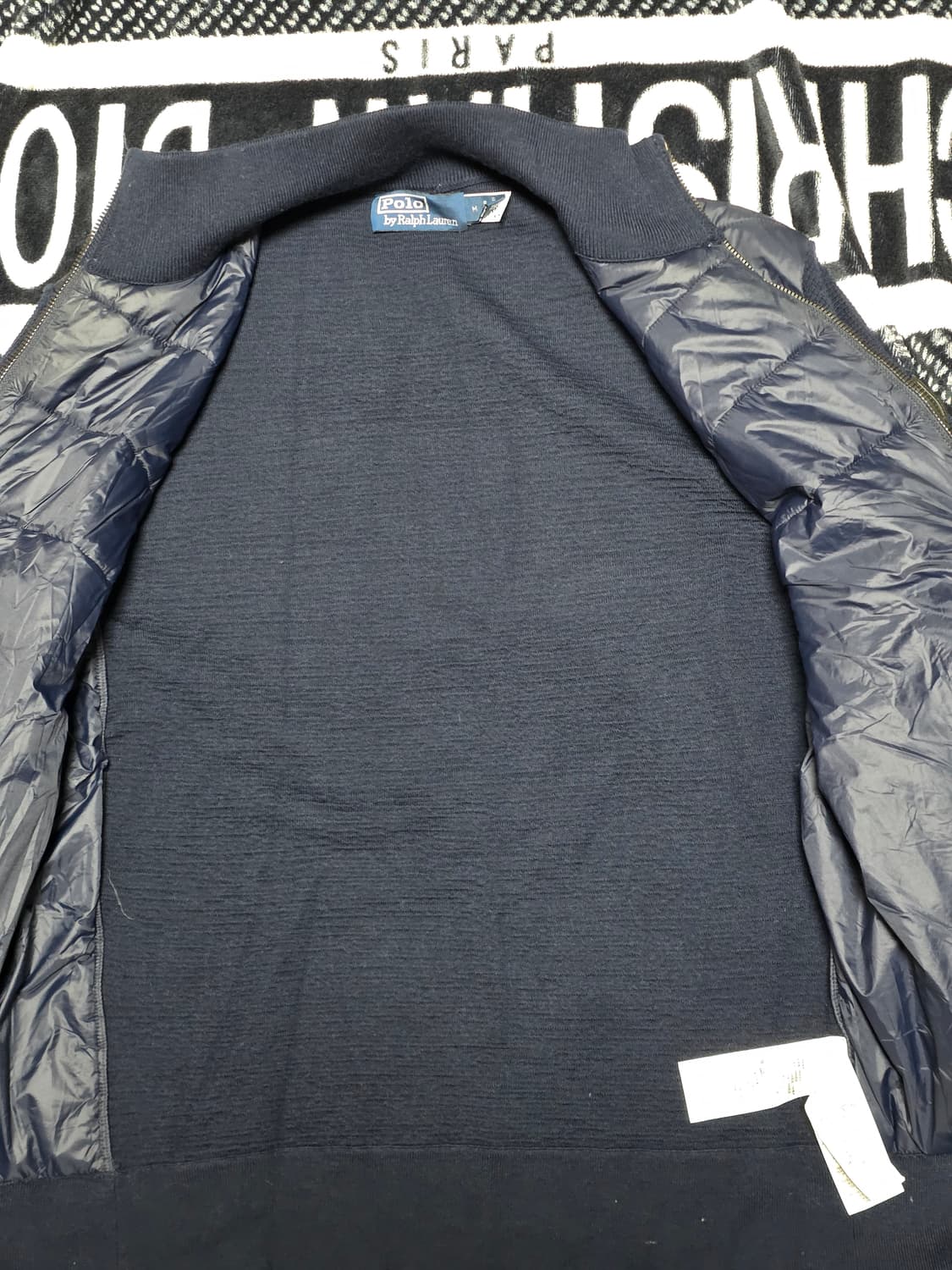 폴로 랄프로렌 하이브리드 풀집업 패딩니트 네이비 M 상품이미지6