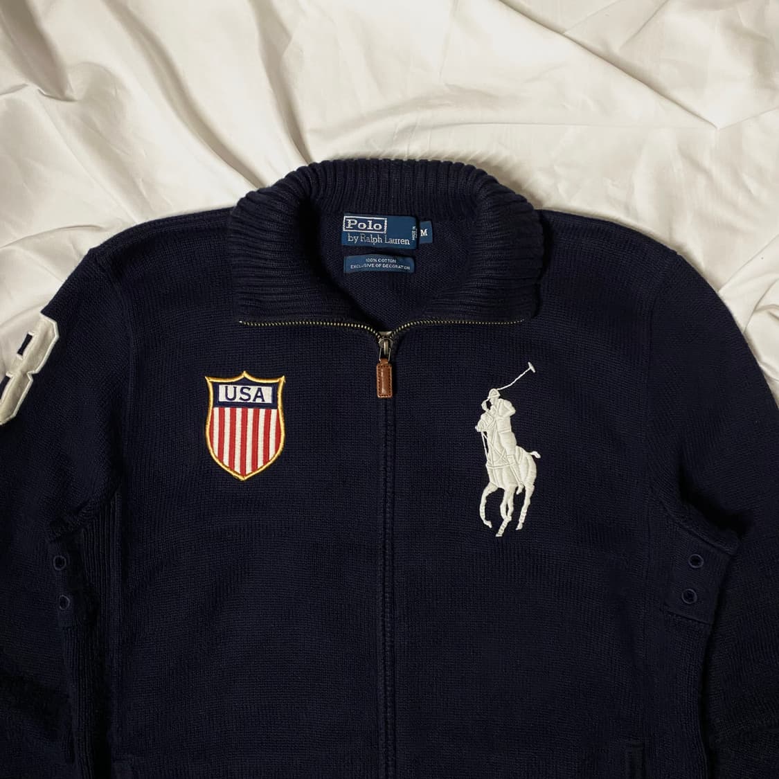 재입고💙 치프키프 폴로 USA 니트 집업 상품이미지2
