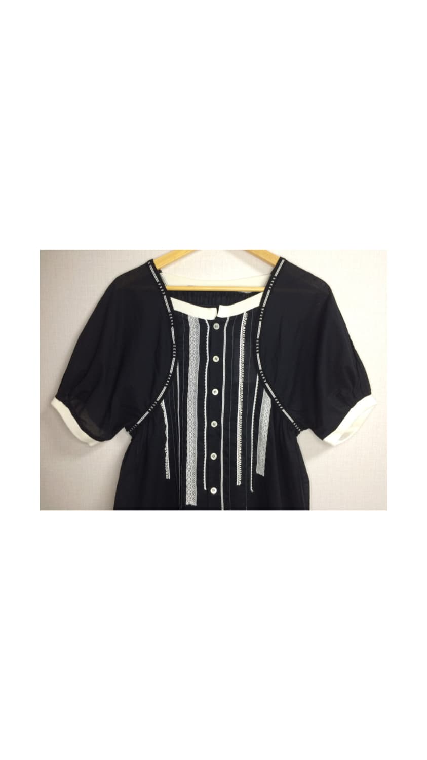 스나오쿠와하라 블랙 퍼프 레이스 원피스 상품이미지2