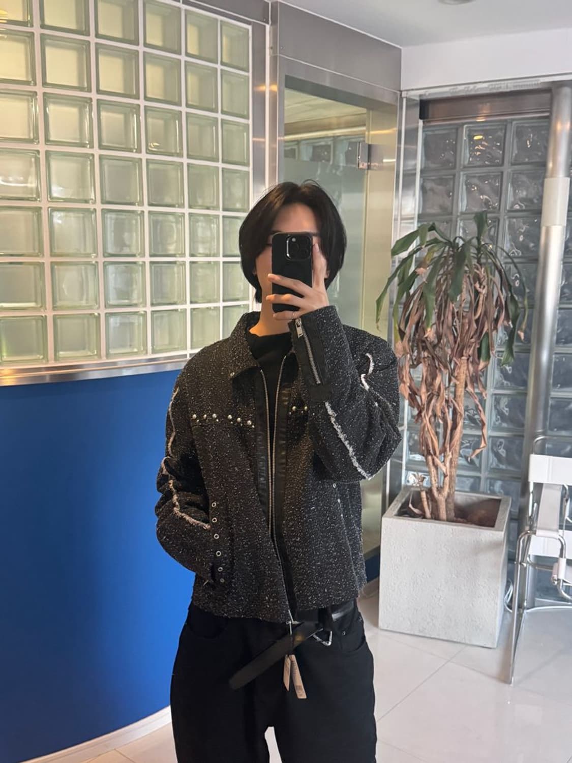 NEEDLE STUD SHORT CRASH BLOUSON 숏 블루종 상품이미지5