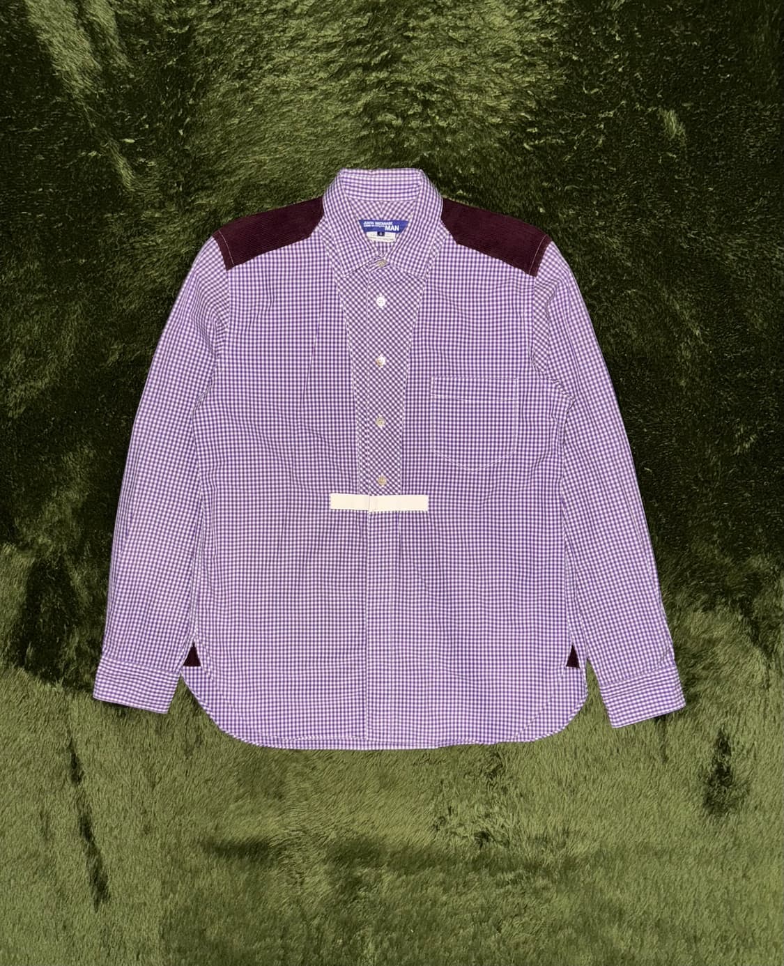 [S] 준야 와타나베 11AW 퍼플 깅엄 체크 코듀로이 패치 셔츠 상품이미지1