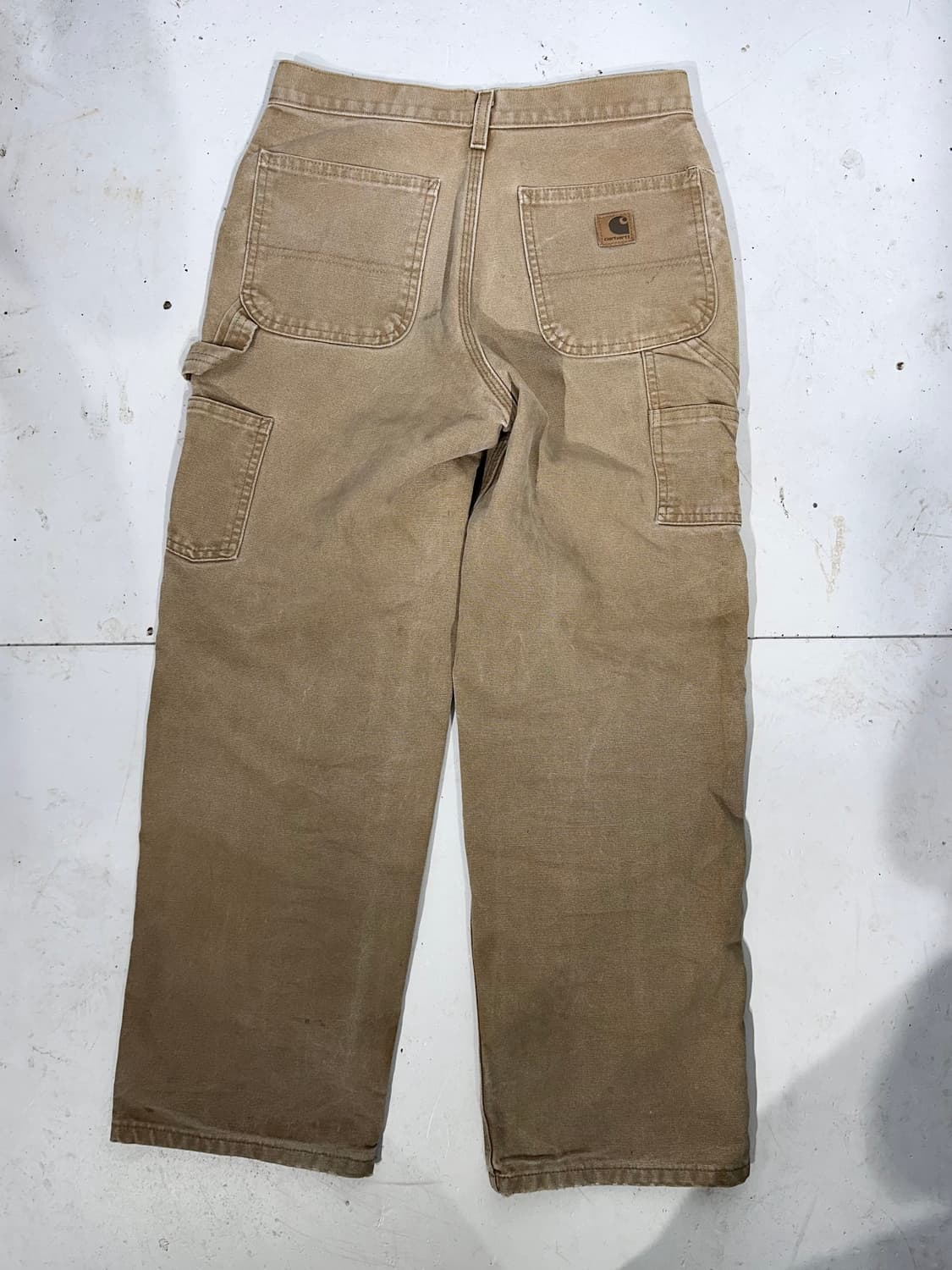 칼하트 베이지 대장급 og 카펜터 와이드 워크 데님 팬츠 상품이미지5